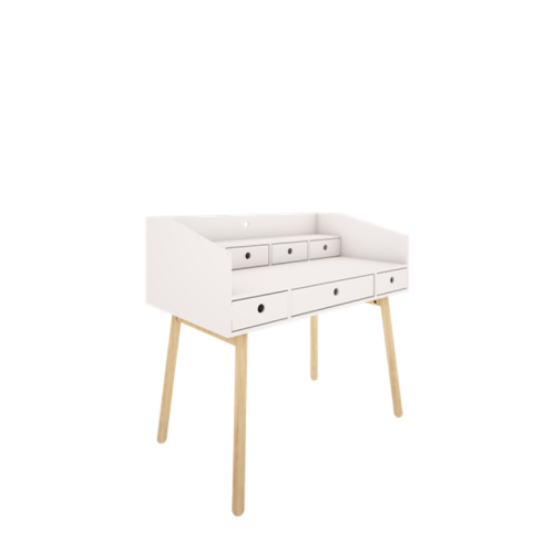 WOOD LUCK DESIGN - RIVER Biurko sekretarzyk biały