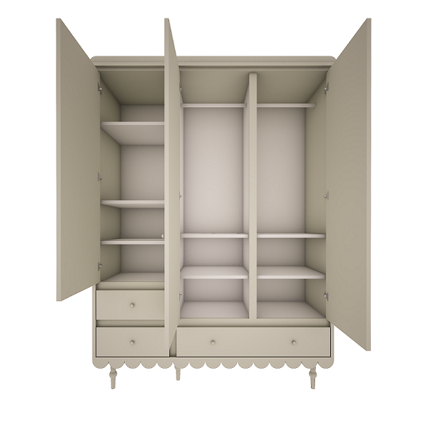 WOOD LUCK DESIGN - BABUSHKA Szafa 3 drzwiowa oliwka