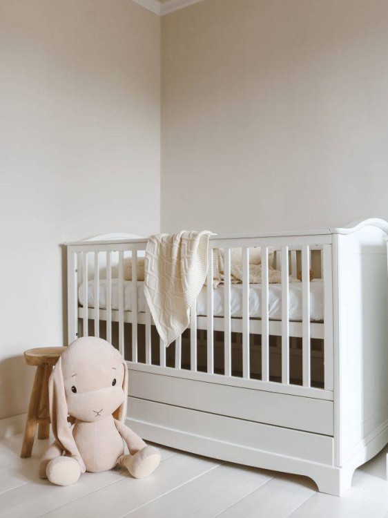 BELLAMY - Royal timeless white łóżeczko 70x140 z szufladą