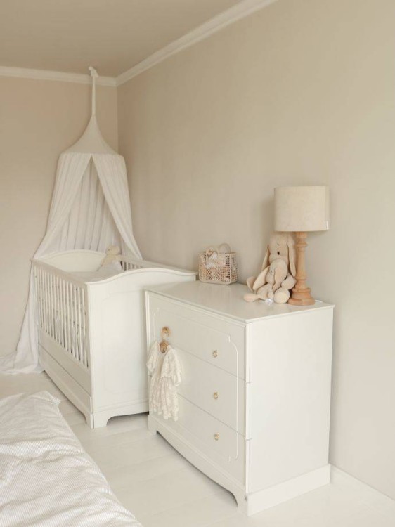 BELLAMY - Royal timeless white łóżeczko 70x140 z szufladą