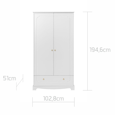 BELLAMY - Royal timeless white szafa 2-drzwiowa