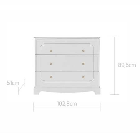 BELLAMY - Royal timeless white komoda 3-szufladowa