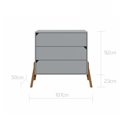 BELLAMY - LOTTA GRAY Komoda 3-szufladowa