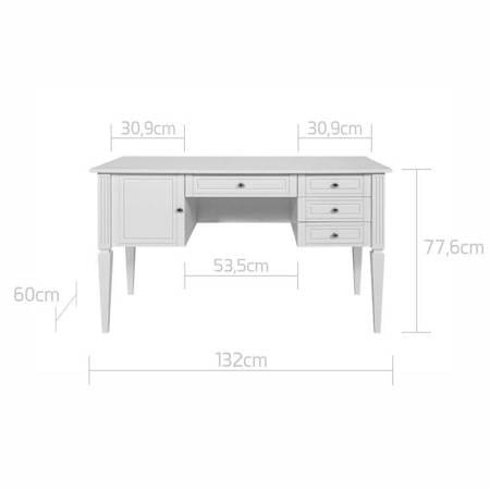 BELLAMY - INES elegant white sekretarzyk