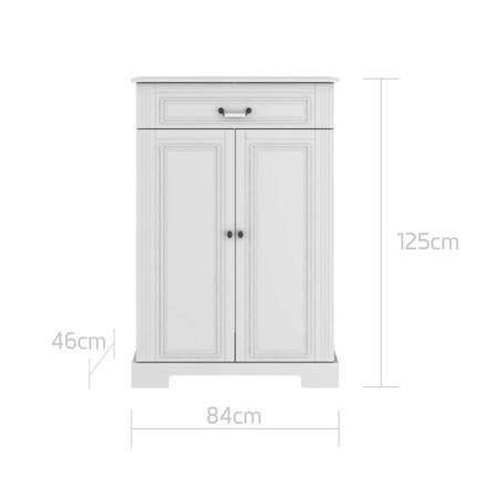 BELLAMY - INES Komoda wysoka 2-drzwiowa biała