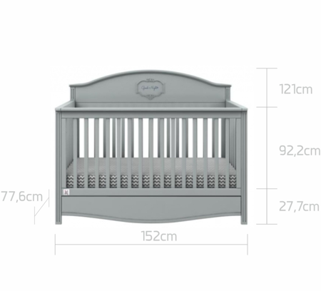 BELLAMY - Good Night GREY Łóżeczko 140x70 z funkcją sofy