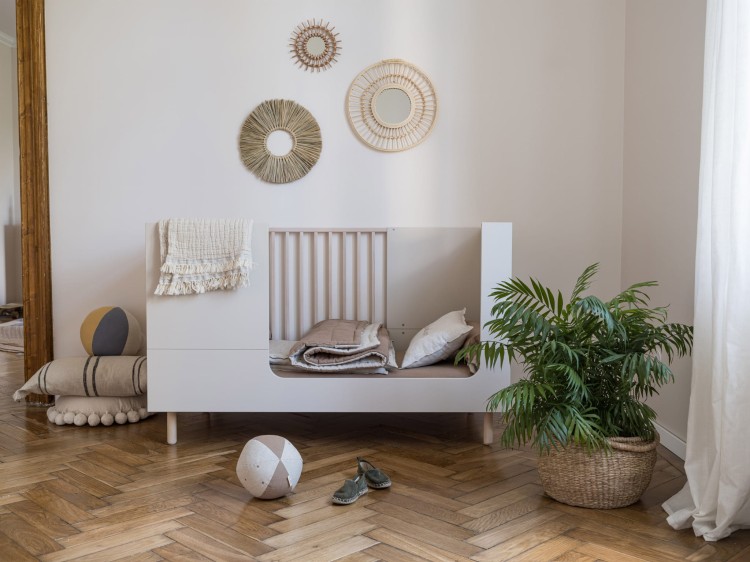 WOOD LUCK DESIGN - RIVER Łóżko 70x140 piaskowy beż