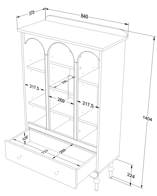 WOOD LUCK DESIGN - BABUSHKA Regał Róż