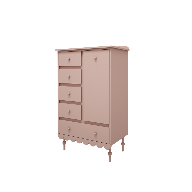 WOOD LUCK DESIGN - BABUSHKA Komoda wysoka Róż