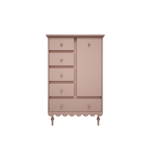 WOOD LUCK DESIGN - BABUSHKA Komoda wysoka Róż