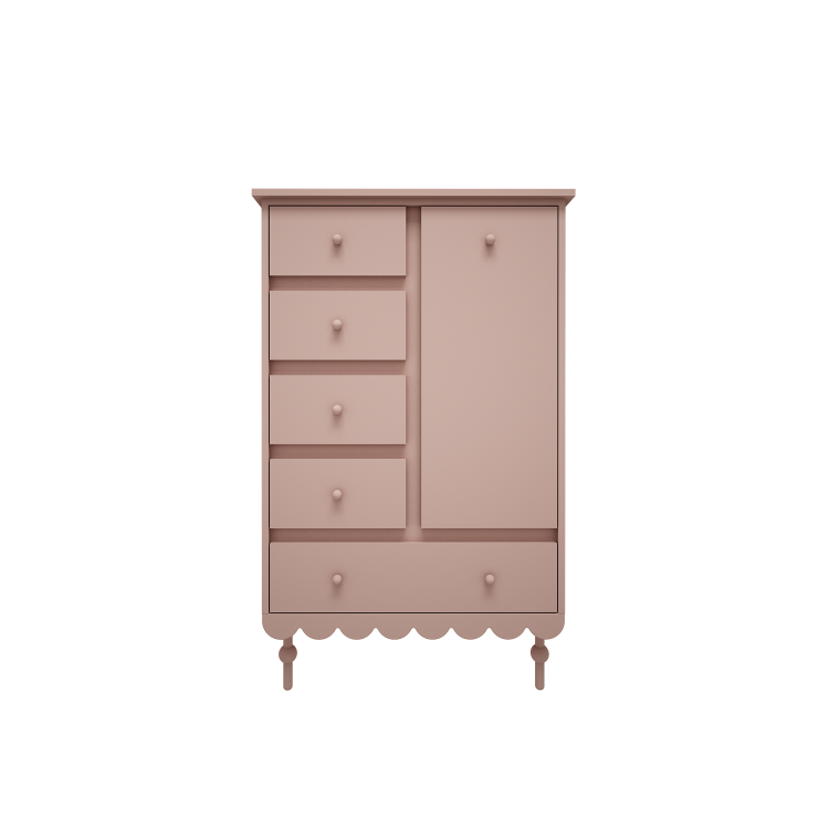 WOOD LUCK DESIGN - BABUSHKA Komoda wysoka Róż