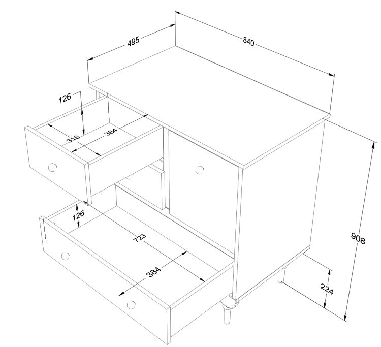 WOOD LUCK DESIGN - BABUSHKA Komoda niska Róż