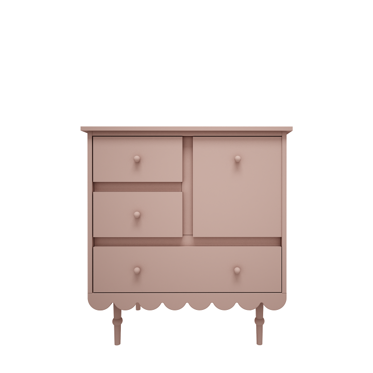 WOOD LUCK DESIGN - BABUSHKA Komoda niska Róż