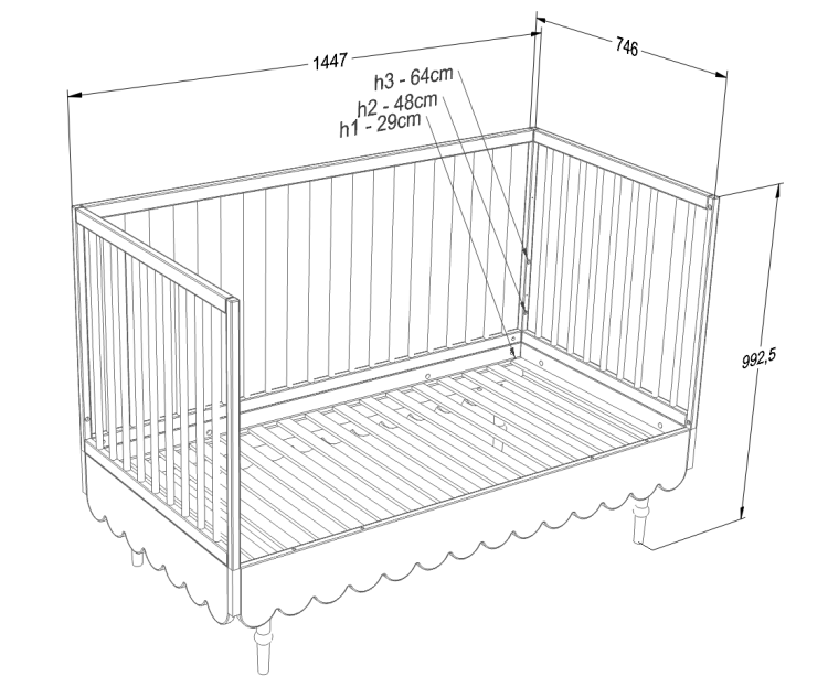 WOOD LUCK DESIGN - BABUSHKA Łóżko 70x140 Róż