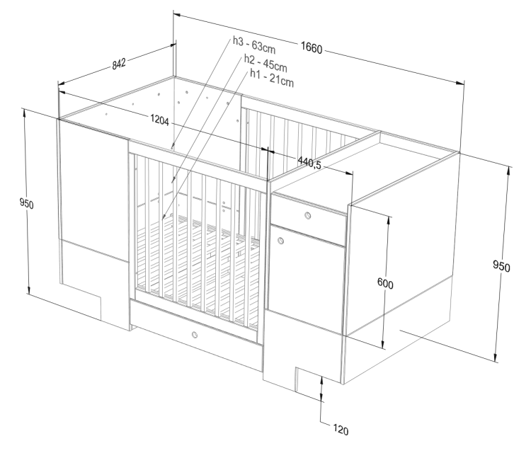 WOOD LUCK DESIGN - SMART Łóżeczko