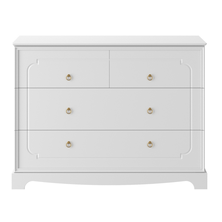 BELLAMY - Royal timeless white komoda 4-szufladowa