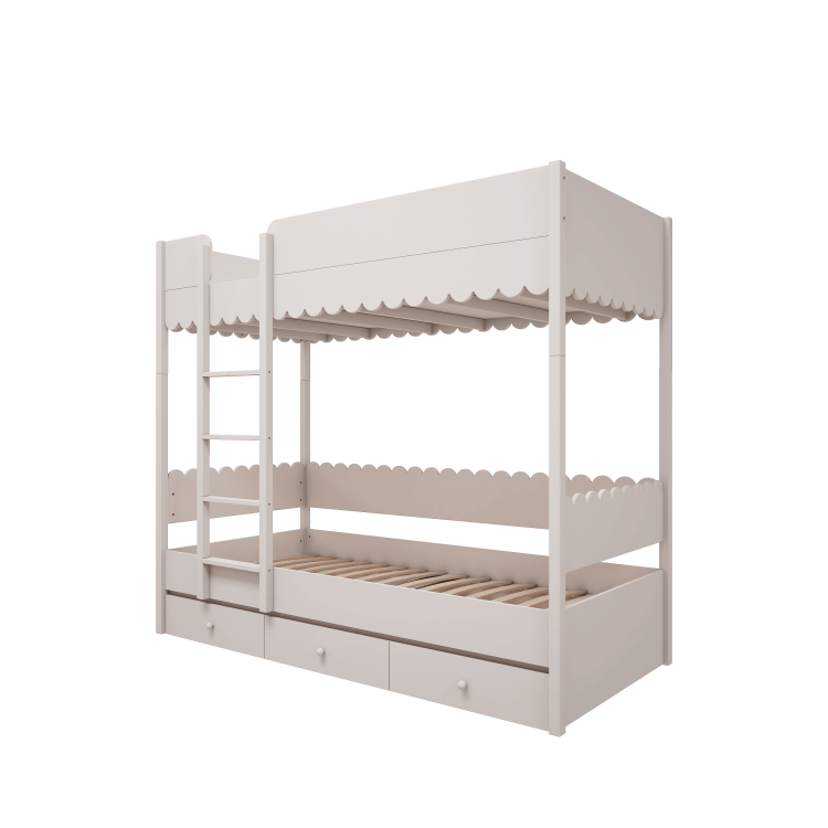 WOOD LUCK DESIGN - BABUSHKA Łóżko piętrowe białe