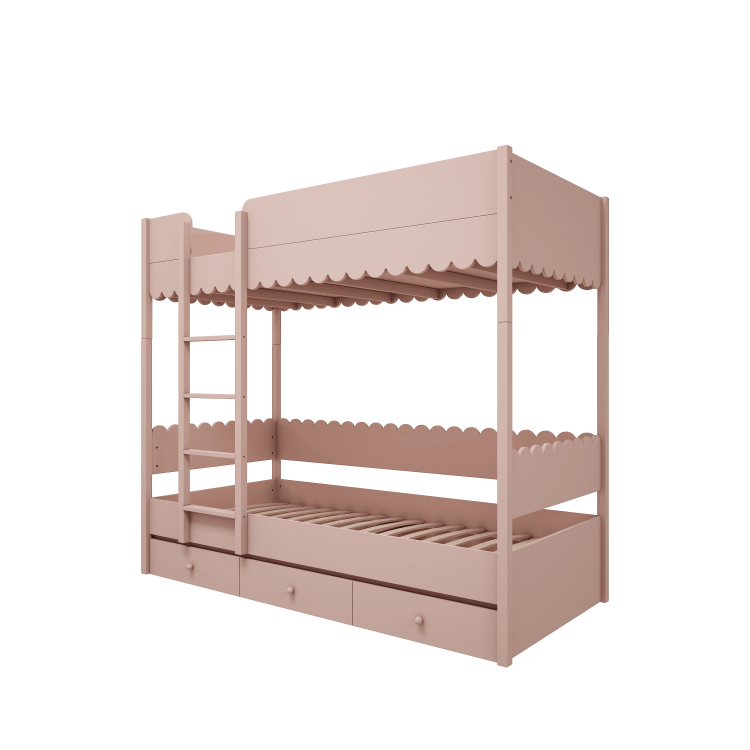 WOOD LUCK DESIGN - BABUSHKA Łóżko piętrowe róż