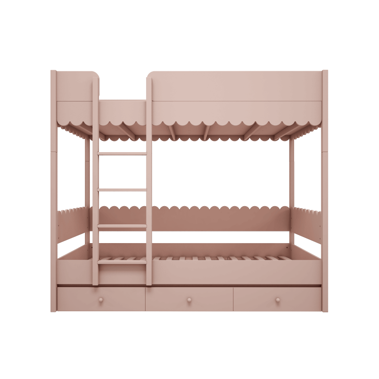 WOOD LUCK DESIGN - BABUSHKA Łóżko piętrowe róż