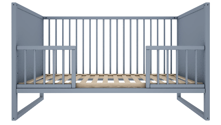 WOOD LUCK DESIGN - TWEENS Łóżeczko 70 x 140 Zgaszony niebieski