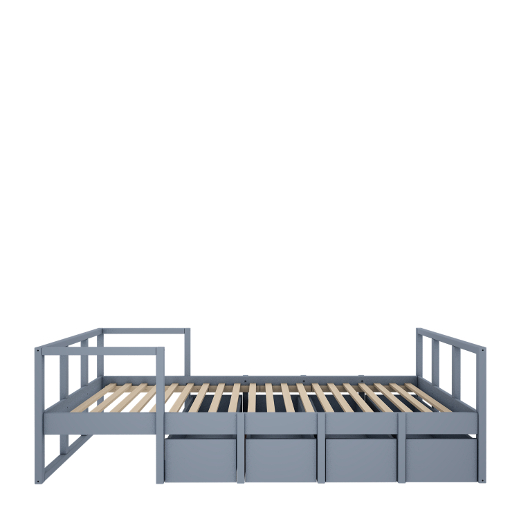 WOOD LUCK DESIGN - TWEENS Łóżko 90 x200 Zgaszony niebieski