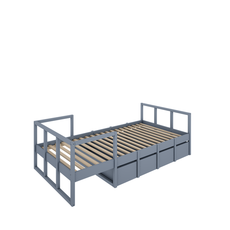 WOOD LUCK DESIGN - TWEENS Łóżko 90 x200 Zgaszony niebieski