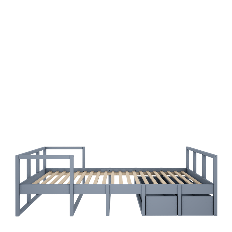 WOOD LUCK DESIGN - TWEENS Łóżko 90 x200 Zgaszony niebieski