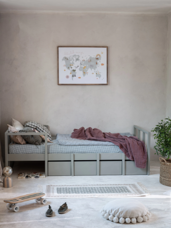 WOOD LUCK DESIGN - TWEENS Łóżko 90 x200 Zgaszony niebieski