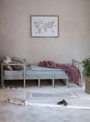 WOOD LUCK DESIGN - TWEENS Łóżko 90 x200 Zgaszony niebieski