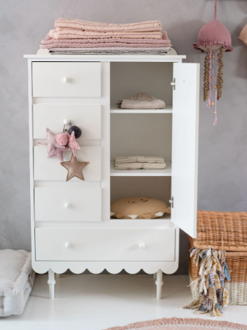 WOOD LUCK DESIGN - BABUSHKA Komoda wysoka Róż
