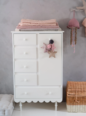 WOOD LUCK DESIGN - BABUSHKA Komoda wysoka Róż