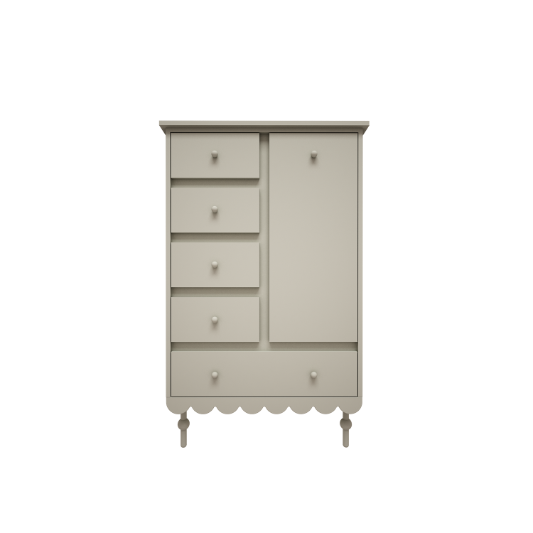 WOOD LUCK DESIGN - BABUSHKA Komoda wysoka Oliwka