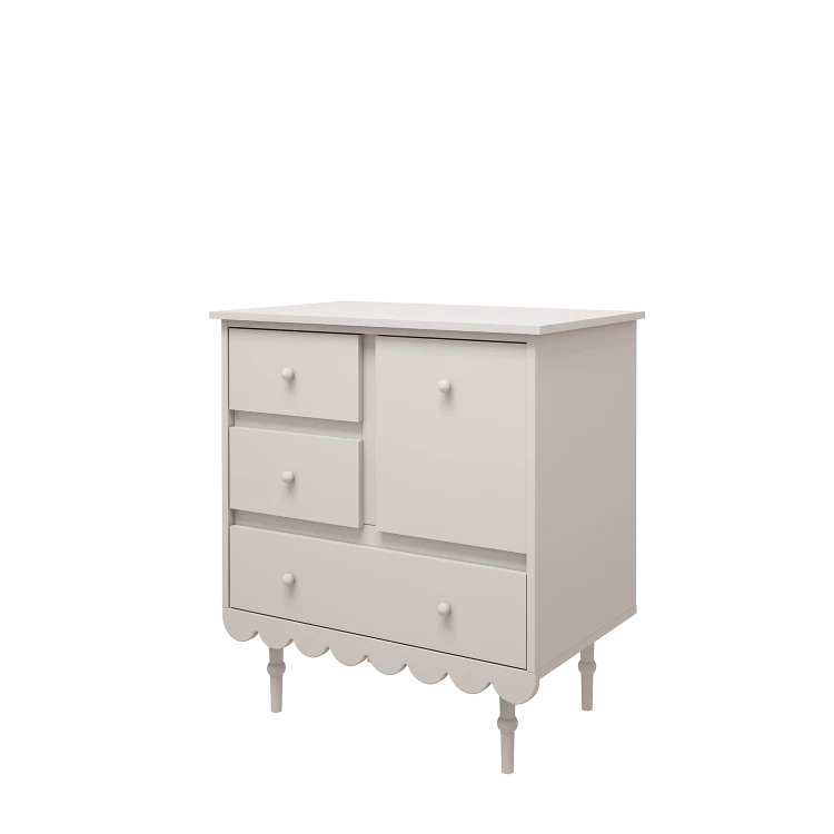 WOOD LUCK DESIGN - BABUSHKA Komoda niska Biała