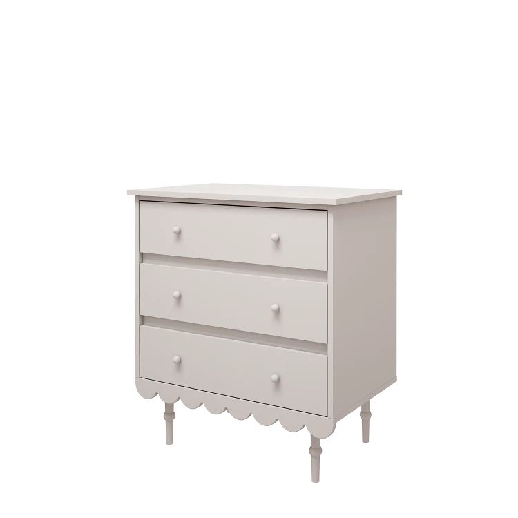 WOOD LUCK DESIGN - BABUSHKA Komoda 3 szufladowa Biała