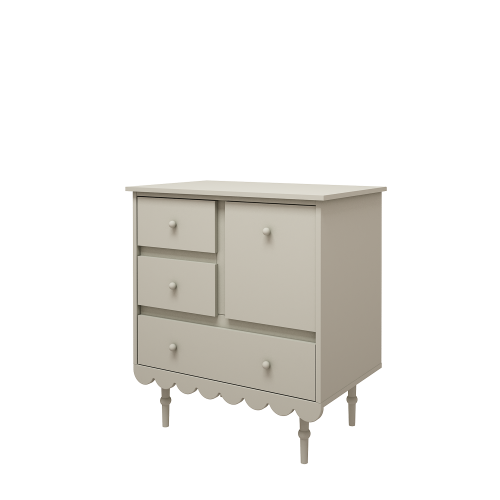 WOOD LUCK DESIGN - BABUSHKA Komoda niska Oliwka