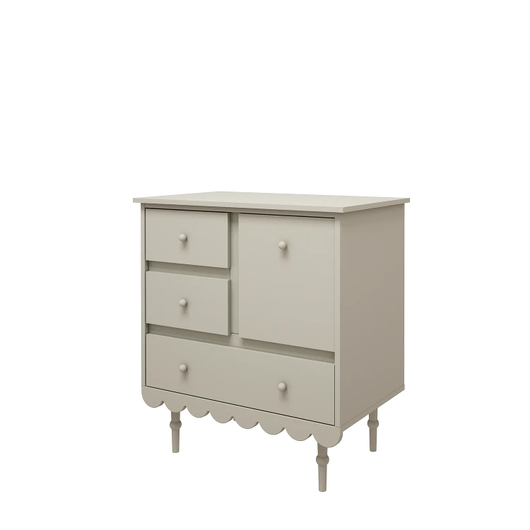 WOOD LUCK DESIGN - BABUSHKA Komoda niska Oliwka