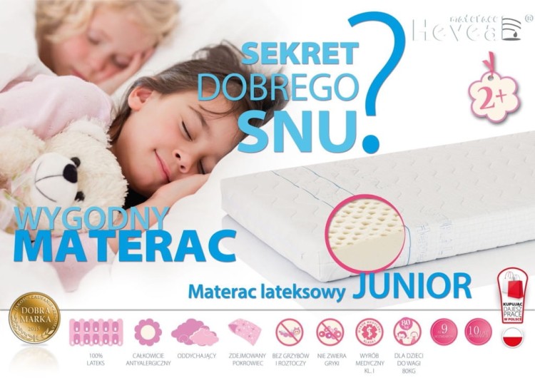 Materac Lateksowy HEVEA JUNIOR