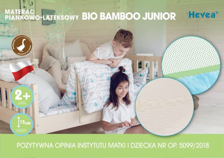 MATERAC Z LATEKSEM HEVEA BIO BAMBOO JUNIOR